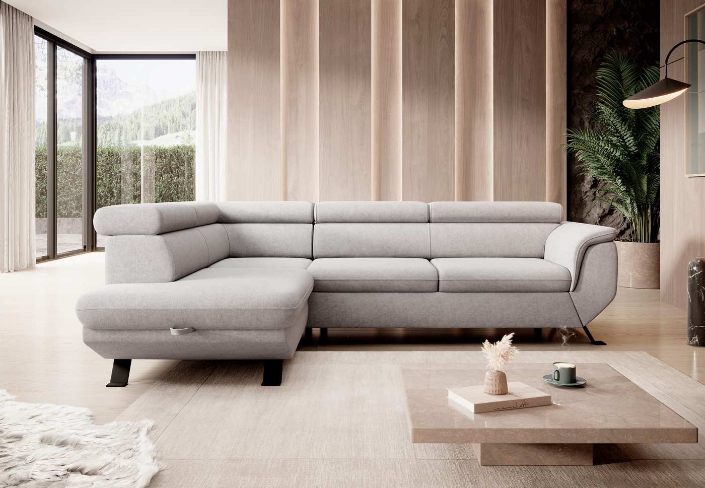 narożnik w nowoczesnym salonie