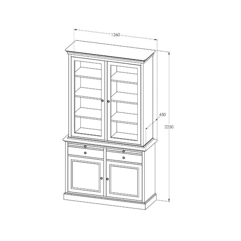 Biały kredens w stylu rustykalnym Dorian 