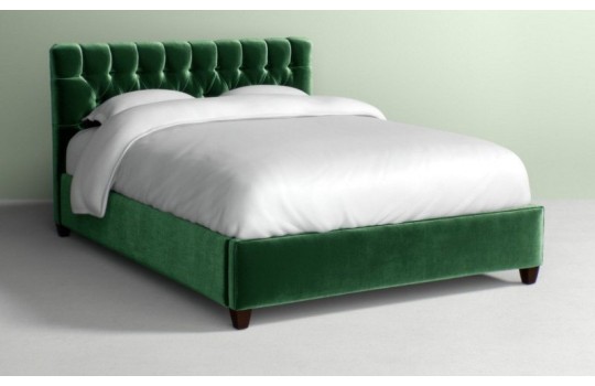 Łóżko tapicerowane w tkaninie plamoodpornej Mako