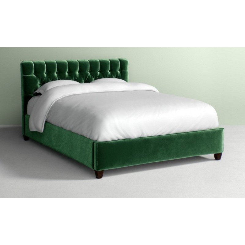 Łóżko tapicerowane w tkaninie plamoodpornej Mako