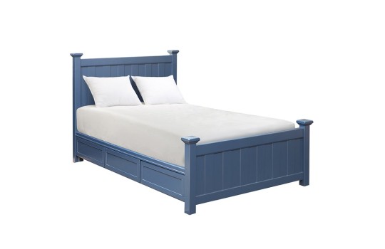 Niebieskie łóżko do pokoju młodzieżowego Norton