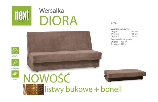 Wersalka Diora bez boków