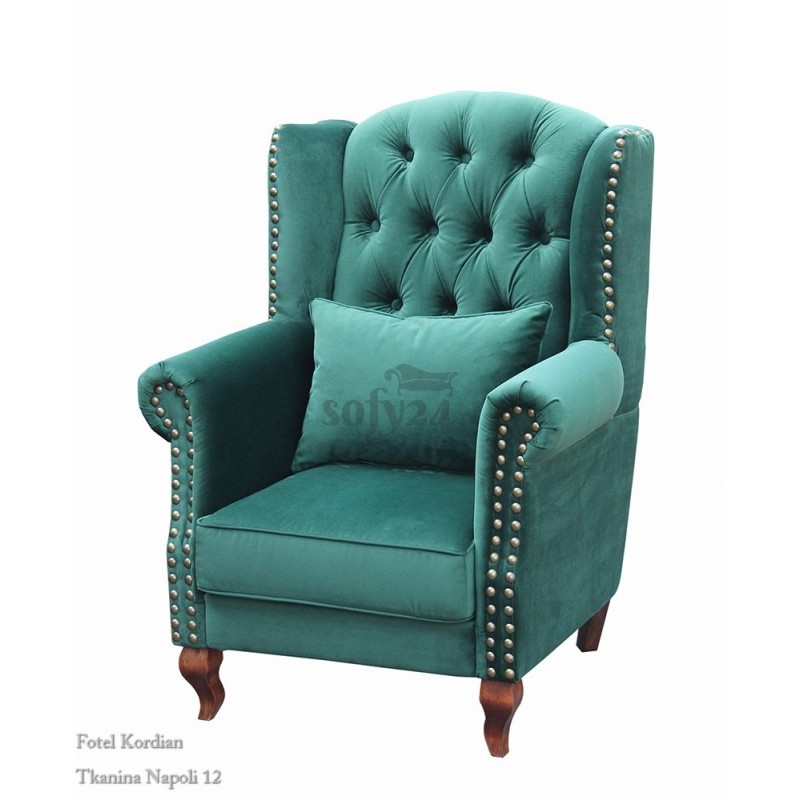 Fotel królewski z dużymi gwoździami Kordian