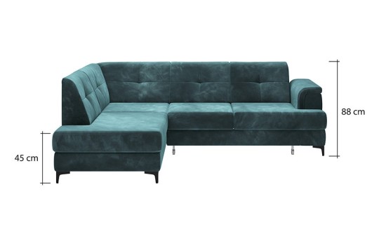 Narożnik 253 x 180 cm z funkcją spania Oli