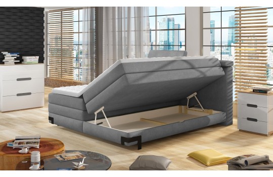 Łóżko z dwoma pojemnikami na pościel Sandor