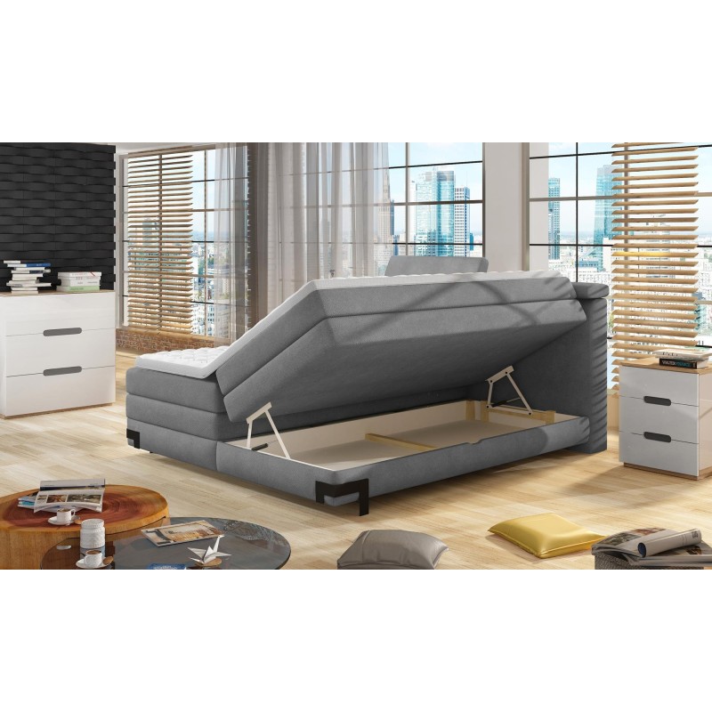 Łóżko z dwoma pojemnikami na pościel Sandor