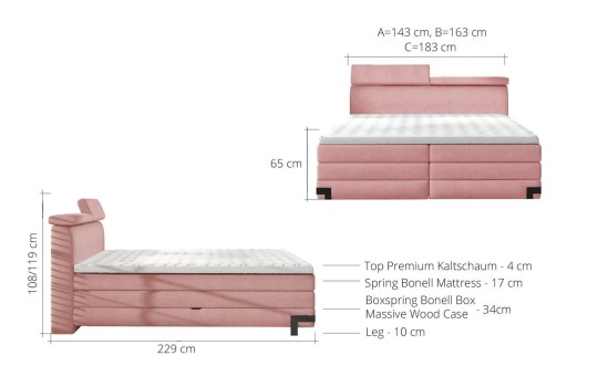 Wymiary Łóżka Sandor 