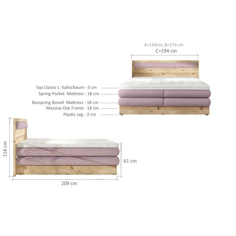 łóżko Medino - wymiary