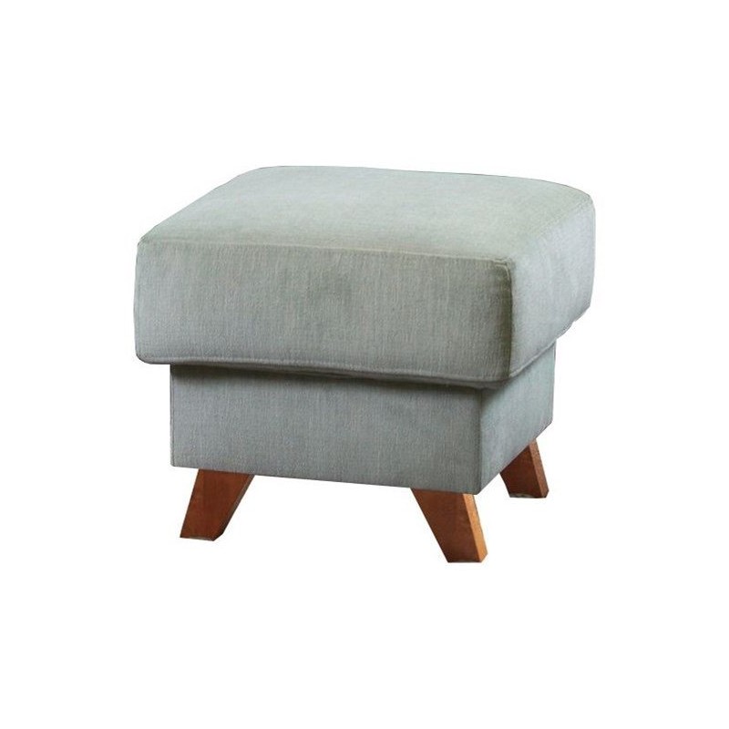 Popielata pufa z drewnianymi nogami Sanremo