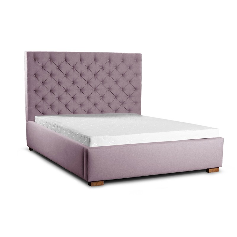 Pikowane tapicerowane łóżko z pojemnikiem Mondo