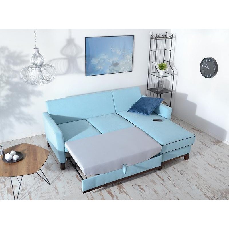 Narożnik Bergen w błękitnej tkaninie 