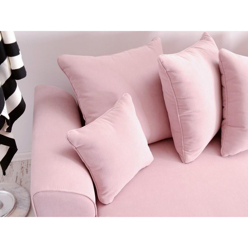 Różowa sofa do klasycznego salonu Holt 1 z f. spania i pojemnikiem 