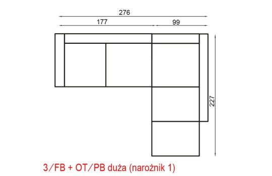 Narożnik Tilos 1 - wymiary