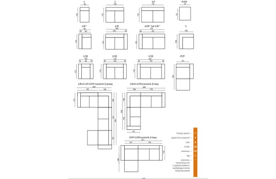 Karpatos - wymiary modułów