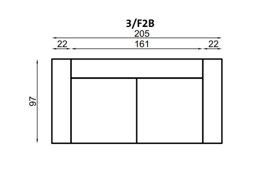 Kanapa Limnos 3 - wymiary 