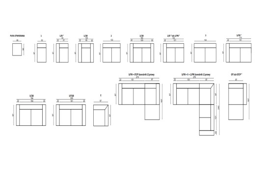 Limnos - wymiary modułów