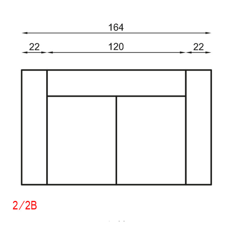 Kanapa Limnos 2 - wymiary