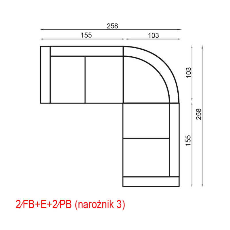 Narożnik do salonu Serifos 3 