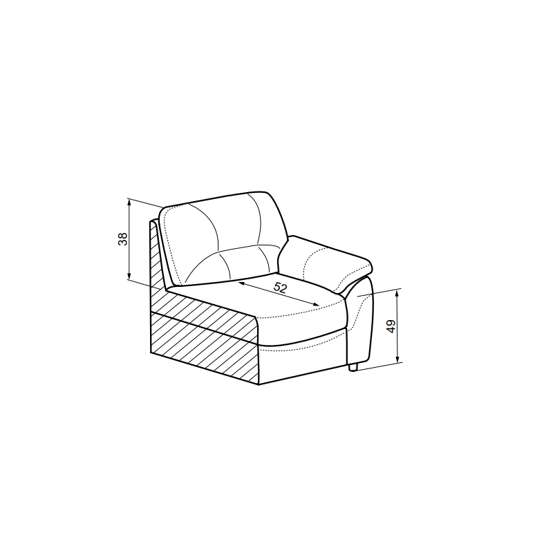 Spinalonga - przekrój z wymiarami 