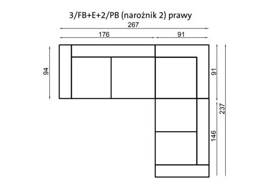 Narożnik do salonu Spinalonga 2 