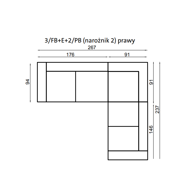 Narożnik do salonu Spinalonga 2 