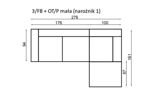 wymiary narożnik Spinalonga 1