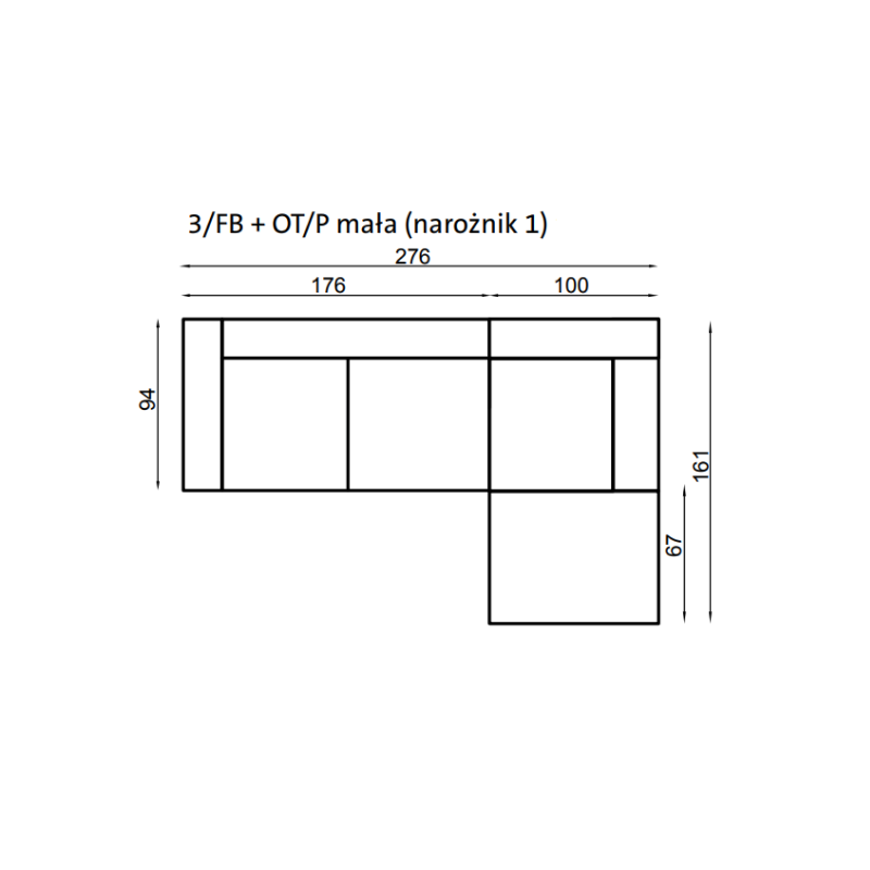 wymiary narożnik Spinalonga 1
