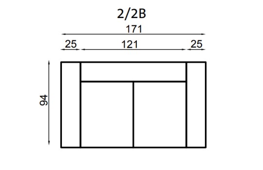 wymiary kanapy 2 osobowej