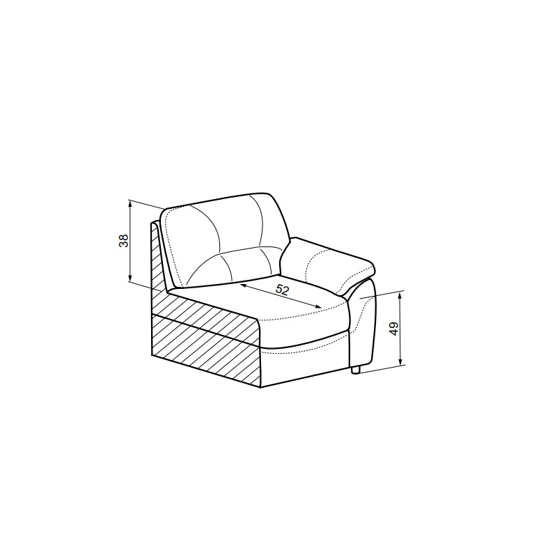 Spinalonga - przekrój z wymiarami 