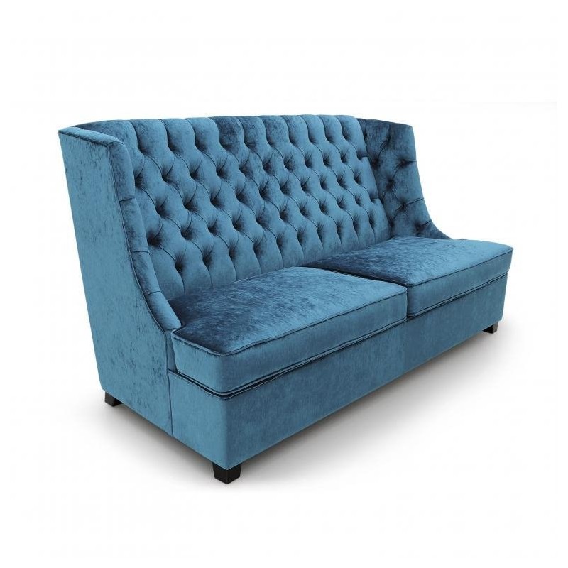 Niebieska sofa pikowana do salonu Elena Niebieska sofa pikowana do salonu Elena