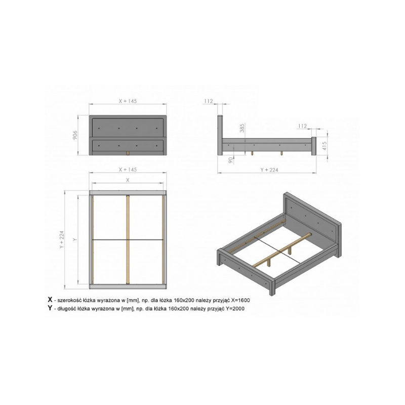 Wymiary łóżka Select 