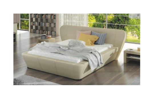 Nowoczesne łóżko z przeszyciami