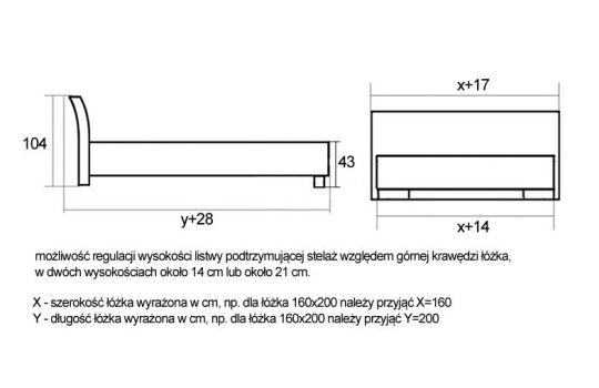 Gustowne łóżko Kwant