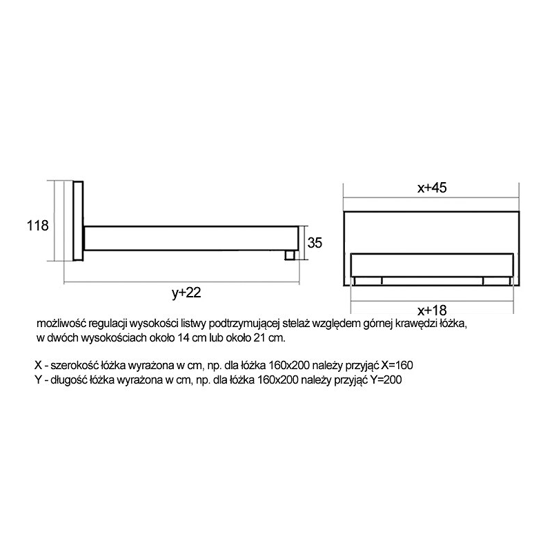 Wymiary łóżka Caps