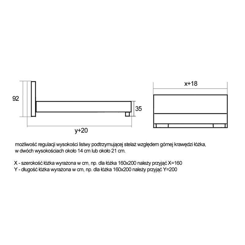 Wymiary łóżka Bigi 