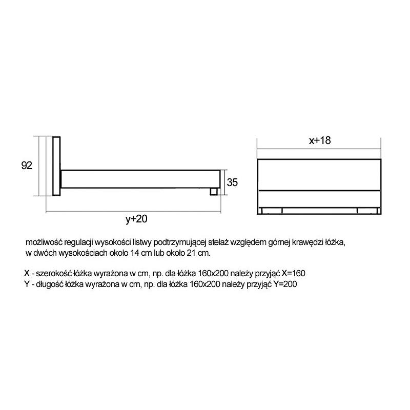 Wymiary łóżka Indi 