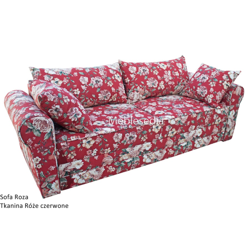Sofa w czerwone kwiaty