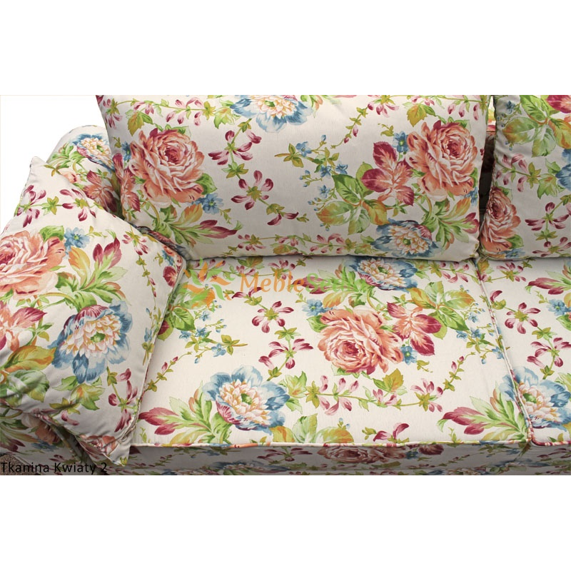 Sofa Roza tkanina kwiaty 2