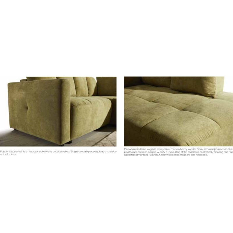 Pikowane siedzisko na narożniku 