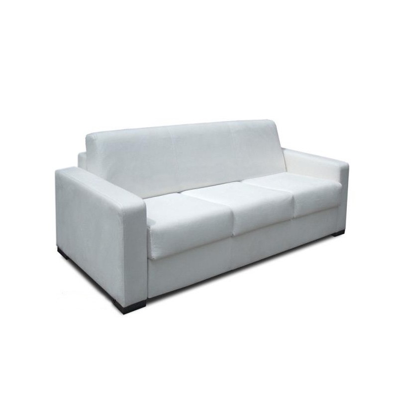 Biała skórzana sofa z funkcją spania Lima