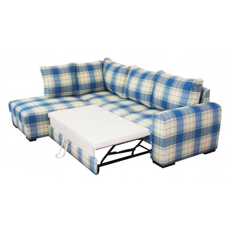 Narożnik w kratkę Semi 242 x 188 cm, f.spania