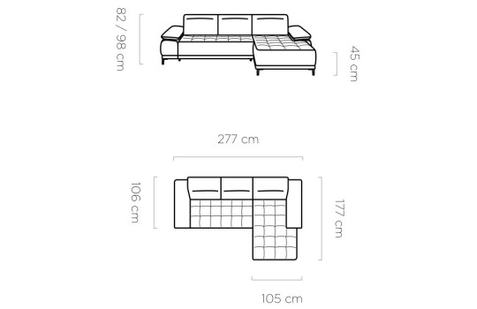 Wymiary narożnika Gabon Mini