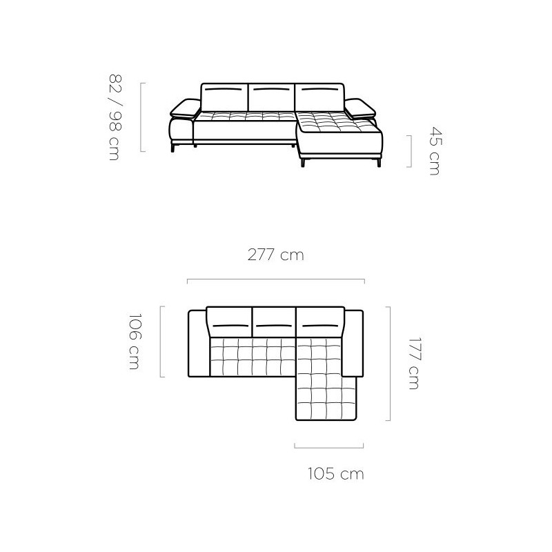 Wymiary narożnika Gabon Mini