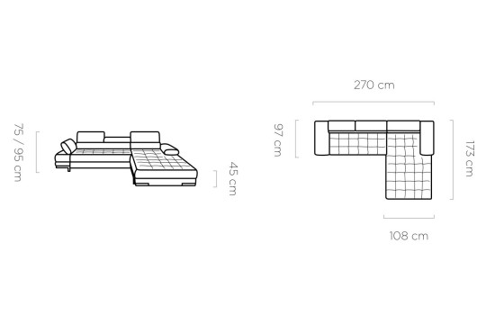 Wymiary narożnika Bormio Mini