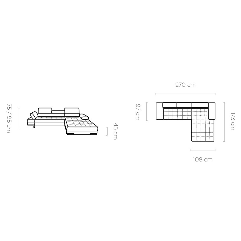 Wymiary narożnika Bormio Mini