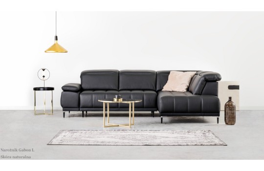 Nowoczesny skórzany narożnik - Gabon L