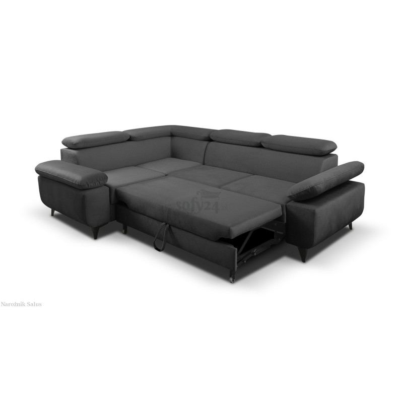 Narożnik Salus w ciemnej tkaninie