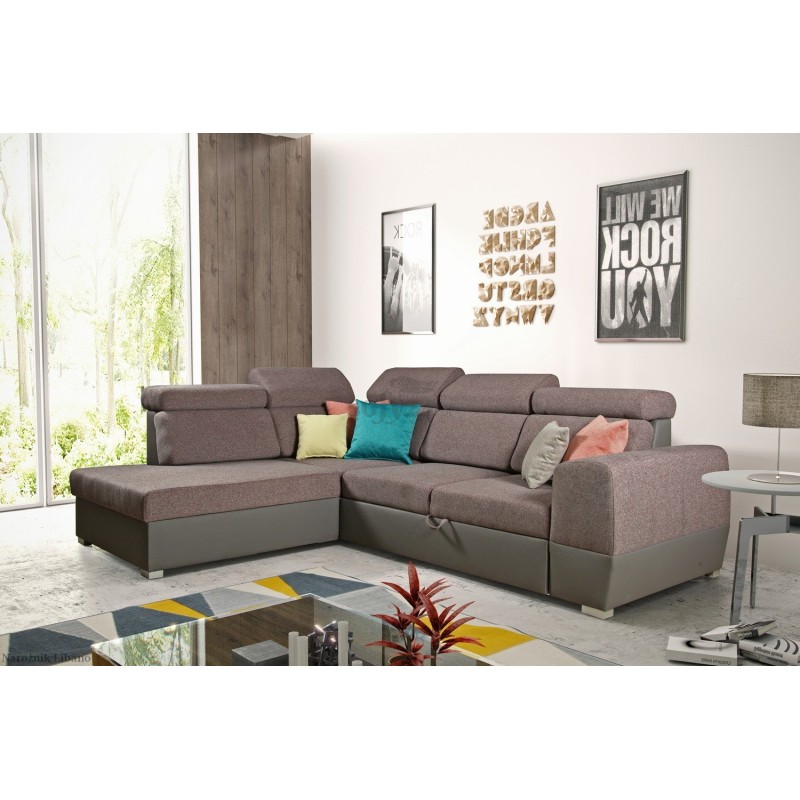 Narożnik Libano 255 x 205 cm z f. spania