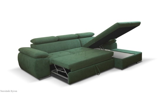 Narożnik z otwartym pojemnikiem na posciel