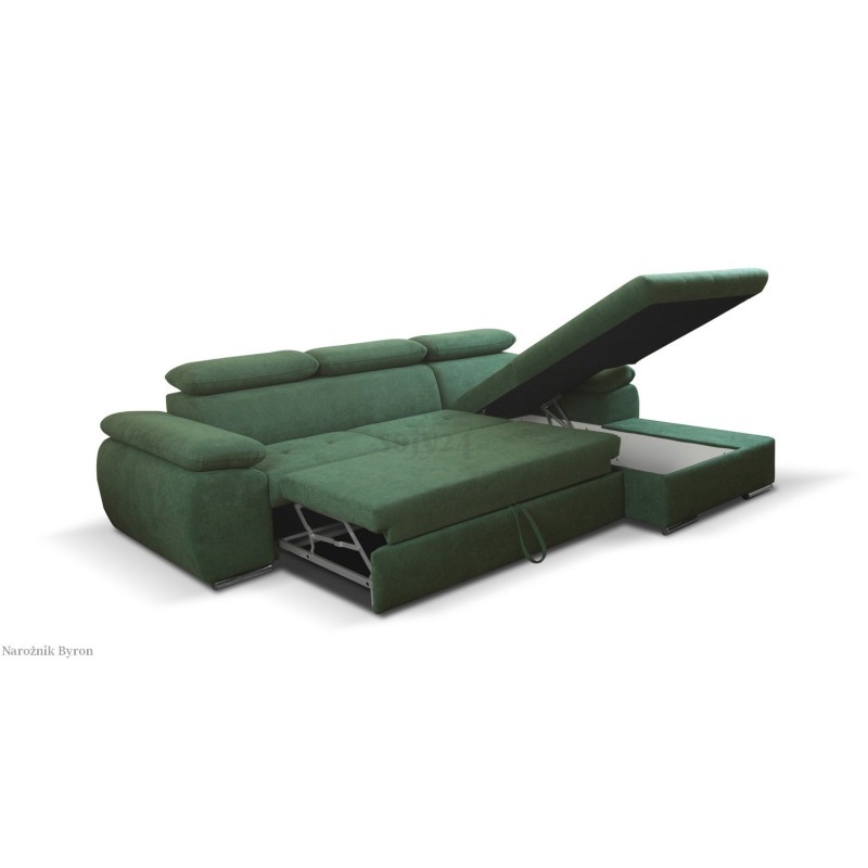 Narożnik z otwartym pojemnikiem na posciel